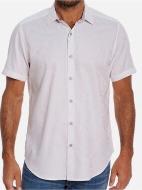 Robert Graham Men's Short Sleeve Casual Button-Down Shirt - White